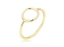 Fingerring ELLI PREMIUM "Geo Trend Look Kreis Statement 375 Gelbgold" Fingerringe Gr. 52 mm, ohne Stein, Gelbgold 375, 1.2 mm, goldfarben (gold) Damen Fingerringe von Elli Premium