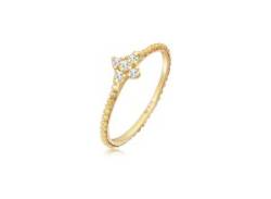 Fingerring ELLI PREMIUM "Topas Edelsteine Verlobung Kugellook 375 Gelbgold" Fingerringe Gr. 52 mm, mit Steinen, Gelbgold 375, 1.1 mm, goldfarben (gold, weiß) Damen Fingerringe von Elli Premium