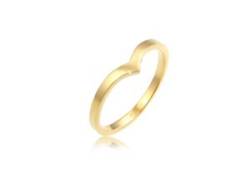 Fingerring ELLI PREMIUM "V-Form Stapelring Geo Look Modern 375 Gelbgold" Fingerringe Gr. 52 mm, ohne Stein, Gelbgold 375, 1.3 mm, goldfarben (gold) Damen Fingerringe von Elli Premium