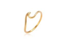 Fingerring ELLI PREMIUM "Wellen Wave Strand Maritim 375 Gelbgold" Fingerringe Gr. 56 mm, ohne Stein, Gelbgold 375, goldfarben (gold) Damen Fingerringe von Elli Premium