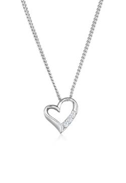 DIAMORE Halskette Damen mit Herz Anhänger Ewigkeit mit Diamant (0.06 ct.) in 925 Sterling Silber von Elli