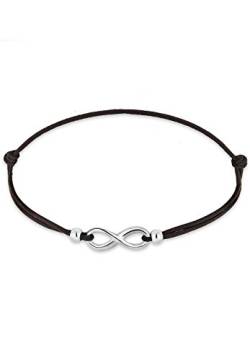 Elli Armband Damen Infinity Symbol Elastisch Schwarz in 925 Sterling Silber von Elli