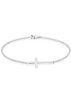 Elli Armband Damen Kreuz Glaube in 925 Sterling Silber rosévergoldet von Elli