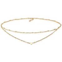 Elli Collier Choker Layer Kugelkette Herz 925 Silber von Elli