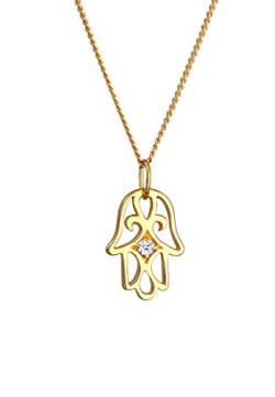 Elli DIAMONDS Halskette Damen Hamsa Hand mit Diamant (0.03 ct.) in 585 Gelbgold von Elli