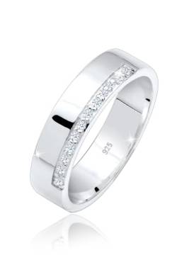 Elli DIAMONDS Ring Damen Bandring Basic mit Diamanten (0.06 ct.) in 925 Sterling Silber von Elli