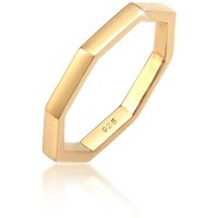 Elli Fingerring Pinky Ring Achteckform Mini Ring 925 Silber, Geo von Elli