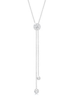 Elli Halskette Damen Halskette Y-Chain Kreis Geo mit Kristalle in 925 Sterling Silber von Elli