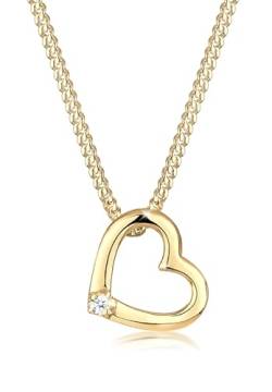Elli Halskette Damen Herz Anhänger Liebe Zart mit Diamant (0.015 ct.) in 925 Sterling Silber von Elli