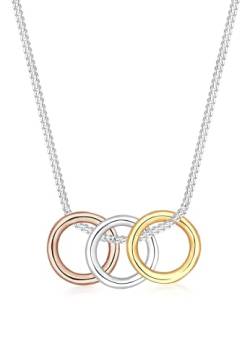 Elli Halskette Damen Kreis Anhänger Tri-Colour Trend aus 925 Sterling Silber von Elli