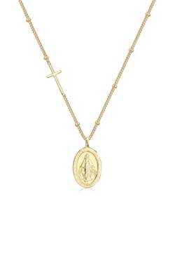 Elli Halskette Damen Marienbild Kreuz Anhänger Trend Blogger in 925 Sterling Silber von Elli