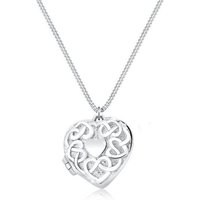 Elli Kette mit Anhänger Herz Medaillon Ornament 925 Silber, Herz von Elli