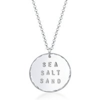Elli Kette mit Anhänger Sommer Sea Salt Sand Wording Plättchen 925 Silber von Elli
