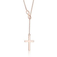 Elli Kette ohne Anhänger Y-Kette mit Kreuz und Infinity Symbol 925 Silber von Elli