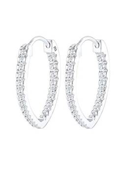 Elli Ohrringe Damen Creolen Elegant Oval mit Zirkonia Kristallen in 925 Sterling Silber von Elli