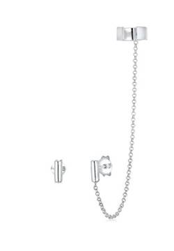 Elli Ohrringe Damen Earcuff Klemme Asymmetrisch Minimal Geo in 925 Sterling Silber von Elli