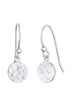 Elli Ohrringe Damen Ohrhänger Plättchen Organic Gehämmert in 925 Sterling Silber Vergoldet von Elli