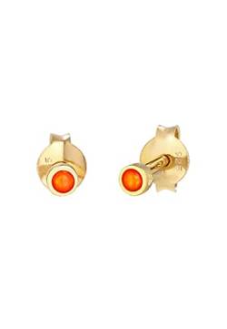 Elli Ohrringe Damen Ohrstecker Rund Orange Sommer Trend mit Synthetischem Opal in 925 Sterling Silber von Elli