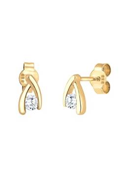 Elli Ohrringe Damen Ohrstecker mit Zirkonia Steinen Hochwertig Funkelnd Elegant in 585 Gelbgold von Elli