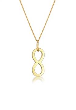 Elli PREMIUM Halskette Damen Infinity Unendlichkeit Symbol in 585 Gelbgold von Elli