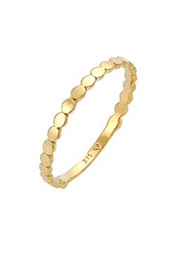 Elli PREMIUM Ring Damen Bandring Plättchen Rund Stapel Basic Trend in 375 Gelbgold von Elli