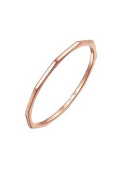 Elli PREMIUM Ring Damen Geo Eckig Trend Basic Minimal Look 750er Roségold von Elli