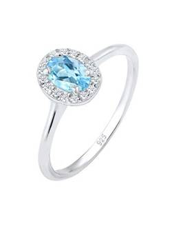 Elli PREMIUM Ring Damen Verlobungsring Topas mit Diamant (0.16 ct.) in 925 Sterling Silber von Elli