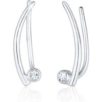 Elli Paar Ohrstecker Ear Climber Kristalle Trend 925 Silber von Elli