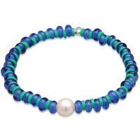 Elli Perlenarmband Glas Perlen Heishi Disc Muschelkernperle 925 Silber, Kugel von Elli