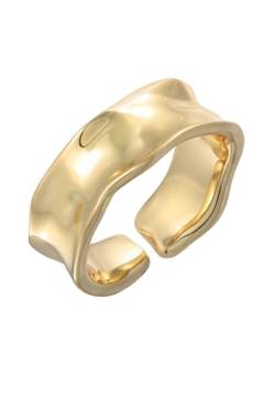 Elli Ring Damen Band Breit Offen Organic Goldfarben von Elli