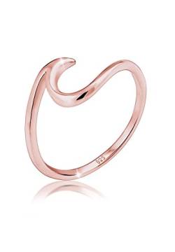 Elli Ring Damen Welle Strand Maritim in 925 Sterling Silber Rosévergoldet von Elli