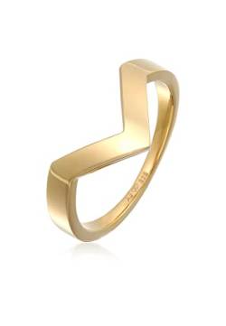 Elli Ring PREMIUM Ring Damen V-Form Geo Basic in 925 Sterling Silber Rhodiniert von Elli