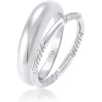 Elli Ring-Set Bandring Gedreht Basic Set (2 tlg) 925 Silber, Ring Set von Elli
