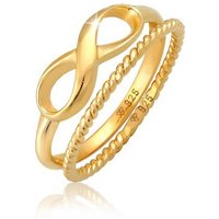 Elli Ring-Set Infinity Bandring Gedreht Stapelring Set 925 Silber, Infinity von Elli