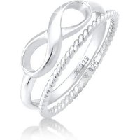 Elli Ring-Set Infinity Bandring Gedreht Stapelring Set 925 Silber, Infinity von Elli