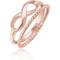 Elli Ring-Set Infinity Bandring Gedreht Stapelring Set 925 Silber, Infinity von Elli