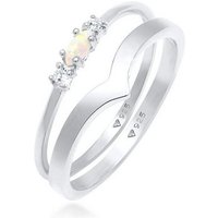 Elli Ring-Set Marquise Opal Zirkonia Dreieck (2 tlg) 925 Silber, Ring Set von Elli