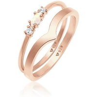 Elli Ring-Set Marquise Opal Zirkonia Dreieck (2 tlg) 925 Silber, Ring Set von Elli