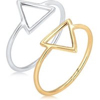 Elli Ring-Set Set Trend Dreieck Bi-Color Geo 925 Silber, Dreieck von Elli