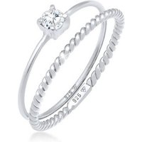 Elli Ring-Set Zirkonia Gedreht Twisted Set (2 tlg) 925 Silber, Ring Set von Elli