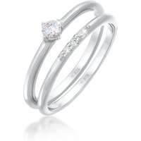 Elli Ring-Set Zirkonia Solitär Trend Set 925 Silber von Elli