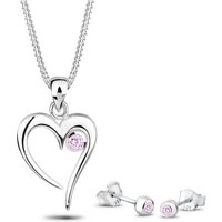 Elli Schmuckset Herz Liebe Zirkonia 925 Sterling Silber, Herz von Elli