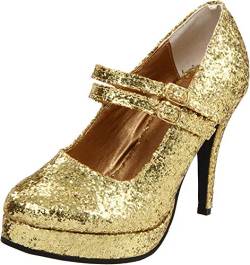 Ellie Shoes Damen 421-Jane-G Maryjane Pumps, Gold/Glitzer, 42 EU von Ellie Shoes
