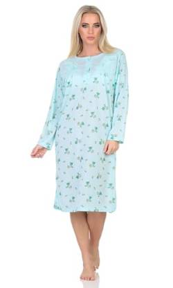 EloModa Damen Nachthemd Sleepshirt Nachtwäsche mit Muster, Grün/L/40 von EloModa