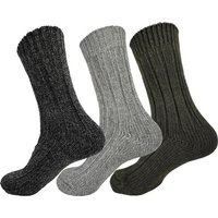 EloModa Thermosocken 3 Paar Norweger Wollsocken Wintersocken Warm Strick, 42-46 (3-Paar) von EloModa