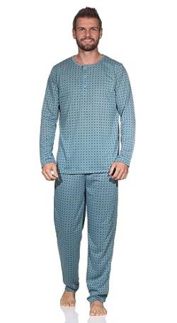 Herren Pyjama Set Shirt & Hose Schlaf-Anzug Nachthemd, Petrol/M/48 von EloModa