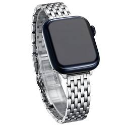 Eloilee Für Apple Watch Armband 42mm 44mm 45mm 49mm, Armband Herren Silber Kompatibel mit iWatch Armband Ultra/Se/8/7/6/5/4/3/2/1 von Eloilee