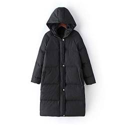 Elonglin Damen Daunenjacke Mantel Gr. 48 DE , Schwarz von Elonglin