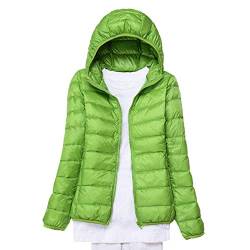 Elonglin Damen Daunenjacke Ultraleichter Kapuze Kurze Winter Mantel Plus Size grün M von Elonglin