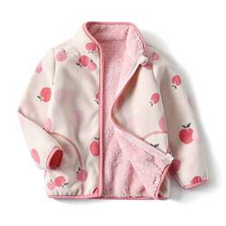 Elonglin Kinder Polarfleece Fleecejacke für Mädchen Übergangsjacke Stehkragen Jacke Cardigan Rosa B DE 110(Asien 120) von Elonglin